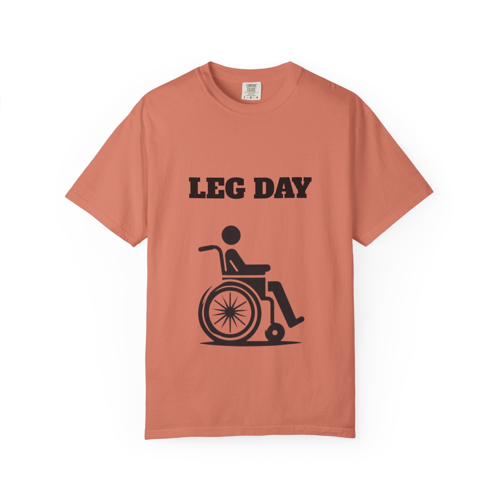 Leg Day wheelchair graphic T-shirt | fitness humor tee