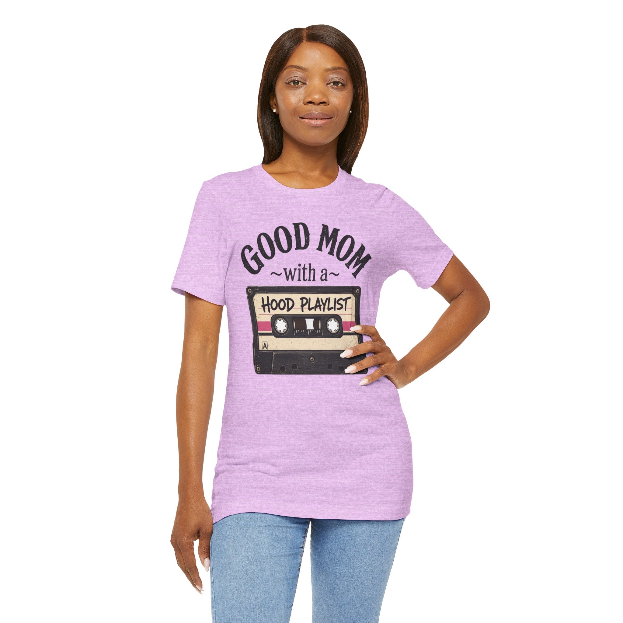 Good Mom With a Hood Playlist T-Shirt — Vintage Cassette Mother's Day Gift