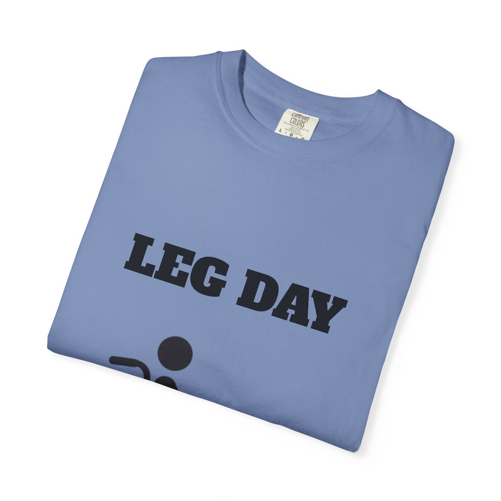 Leg Day wheelchair graphic T-shirt | fitness humor tee