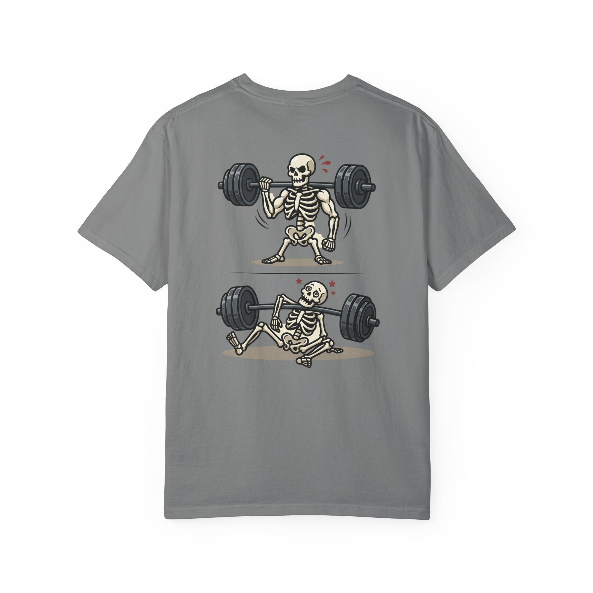 Weightlifting Skeleton T-Shirt — Funny Gym Bones Workout Tee