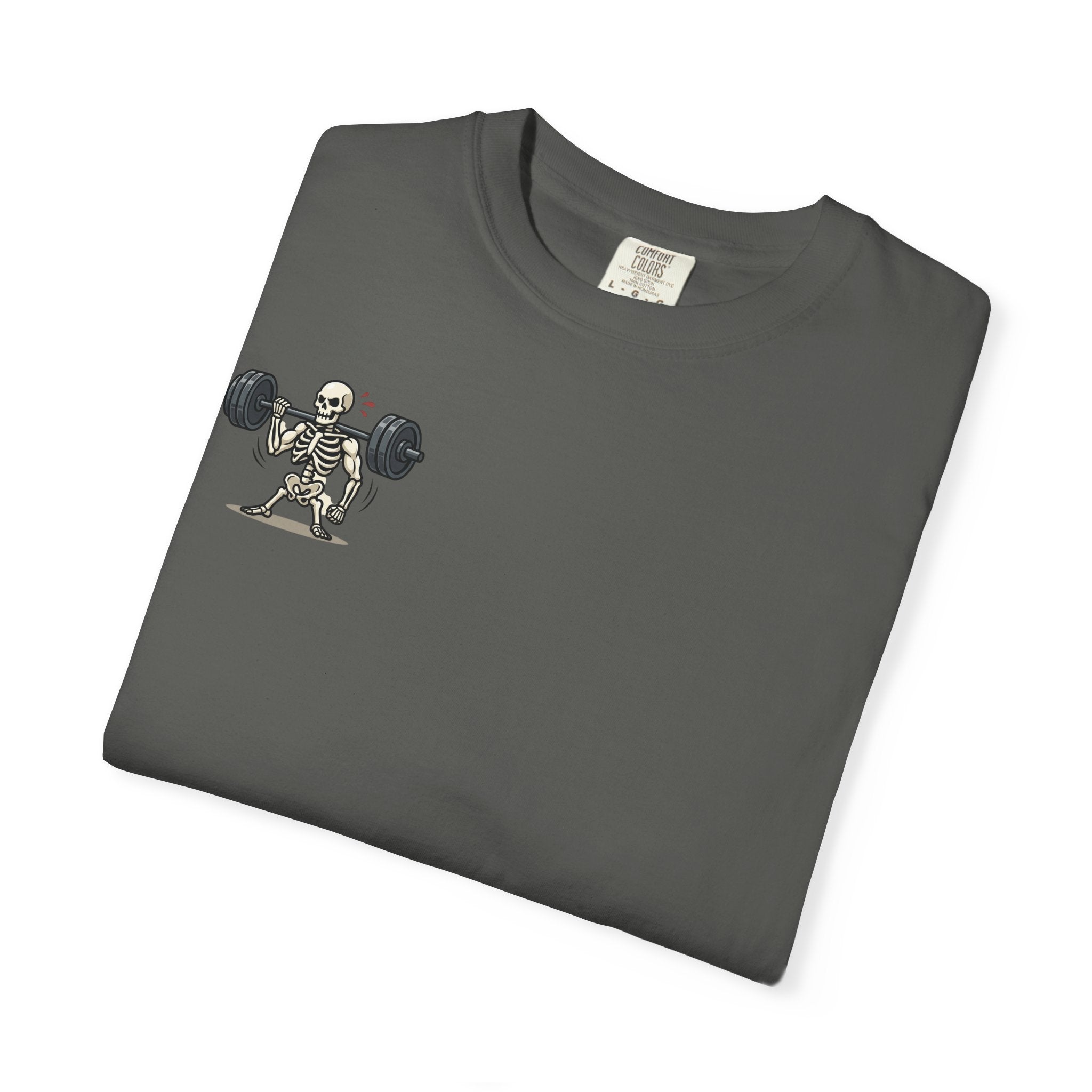 Weightlifting Skeleton T-Shirt — Funny Gym Bones Workout Tee