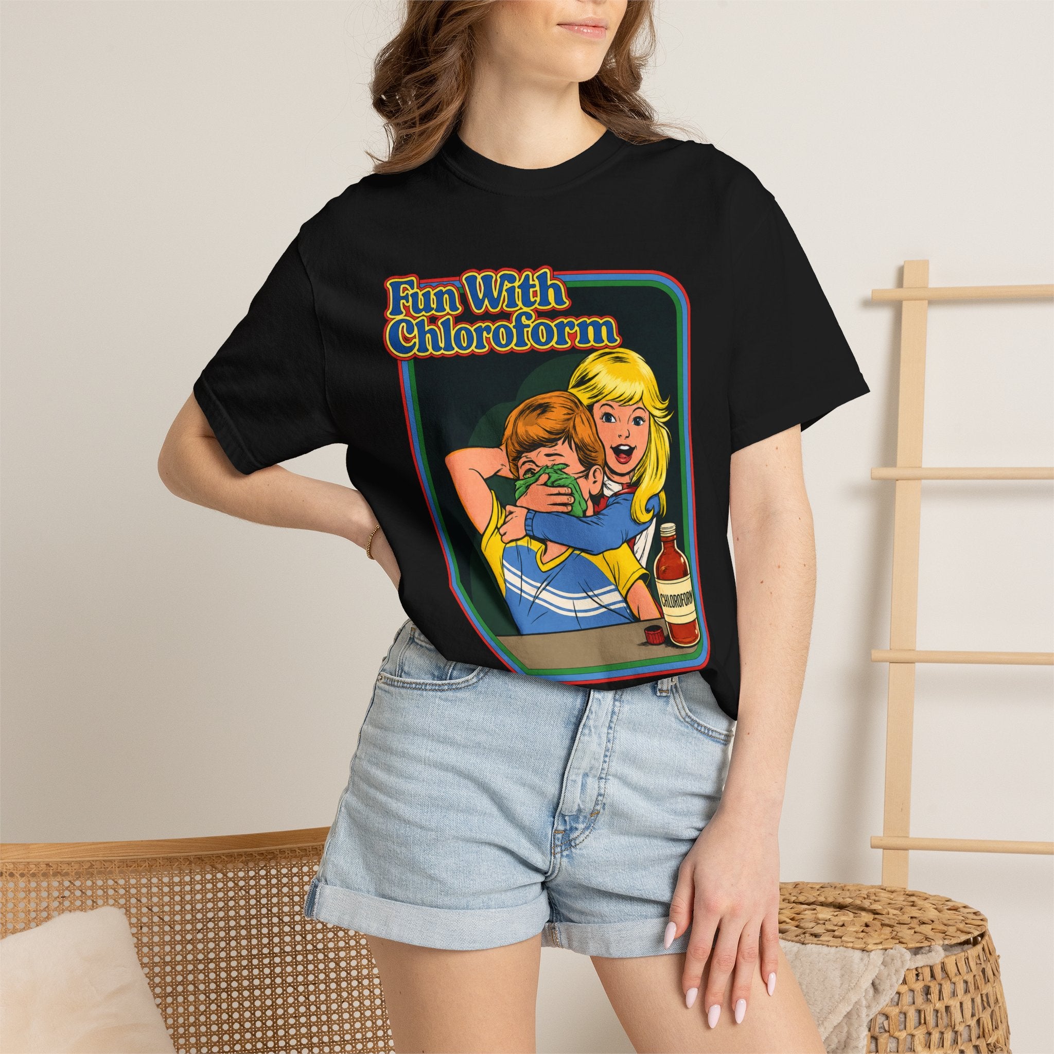 T-Shirt — "Fun With Chloroform" Retro Dark Humor Graphic Tee
