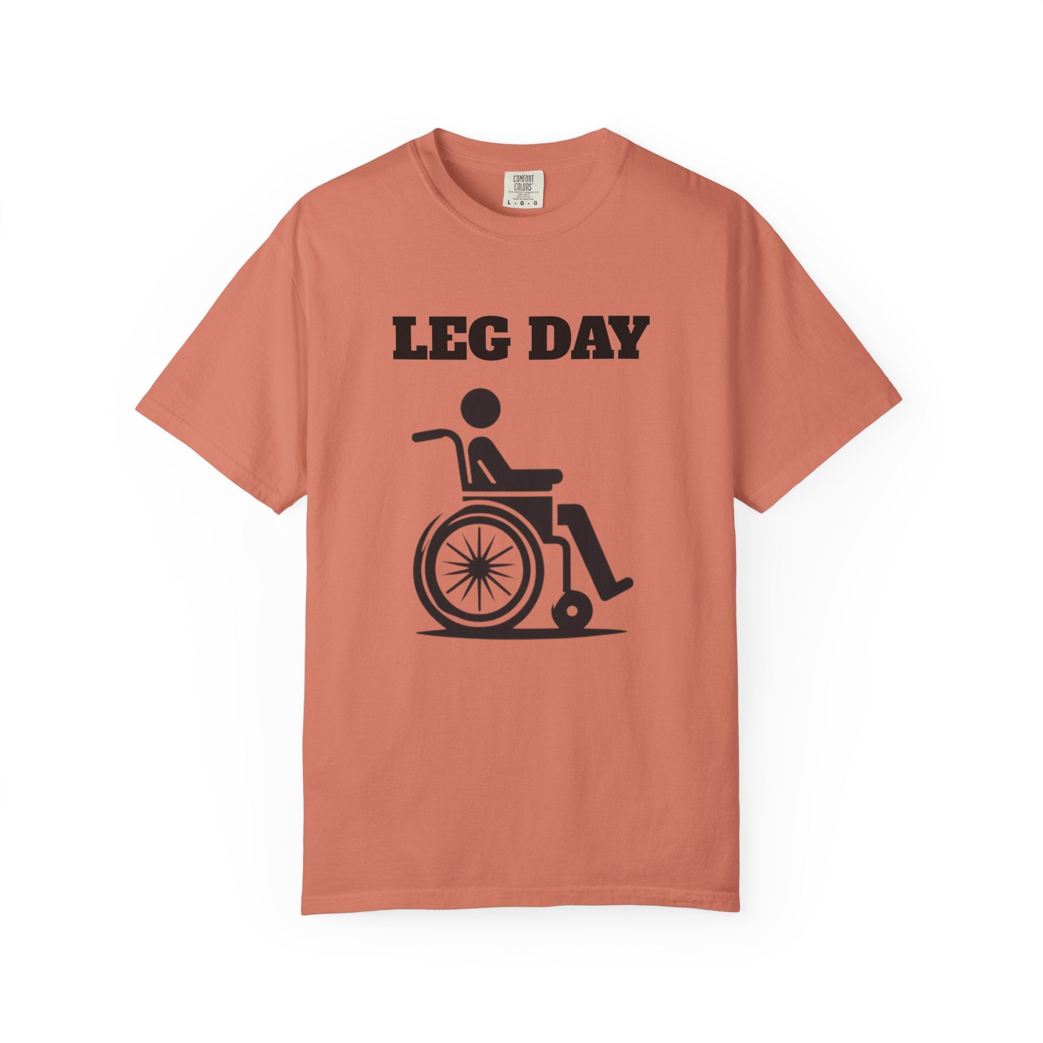 Leg Day wheelchair graphic T-shirt | fitness humor tee