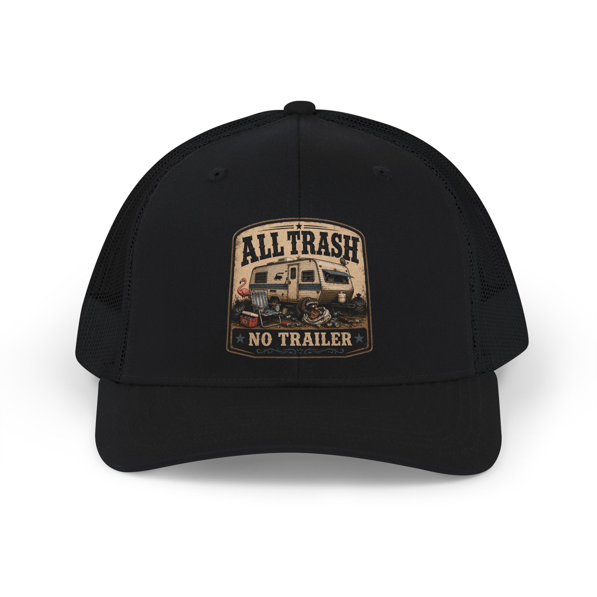 All Trash No Trailer Trucker Cap – Vintage RV Camping Snapback
