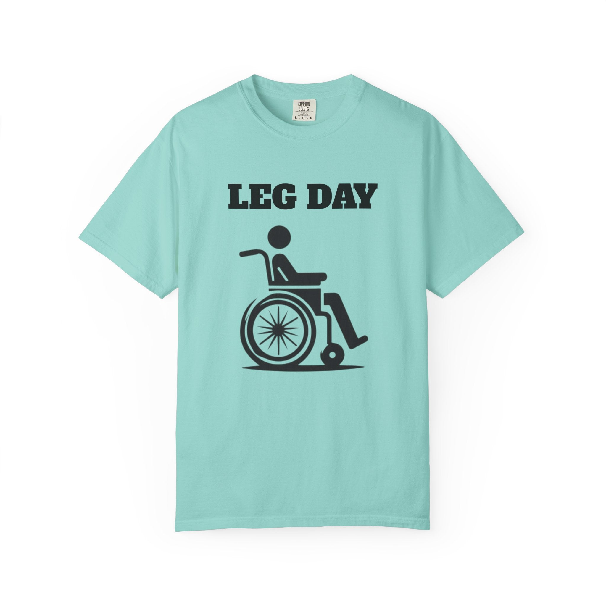 Leg Day wheelchair graphic T-shirt | fitness humor tee