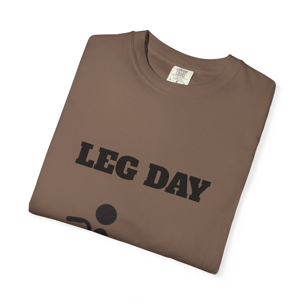 Leg Day wheelchair graphic T-shirt | fitness humor tee