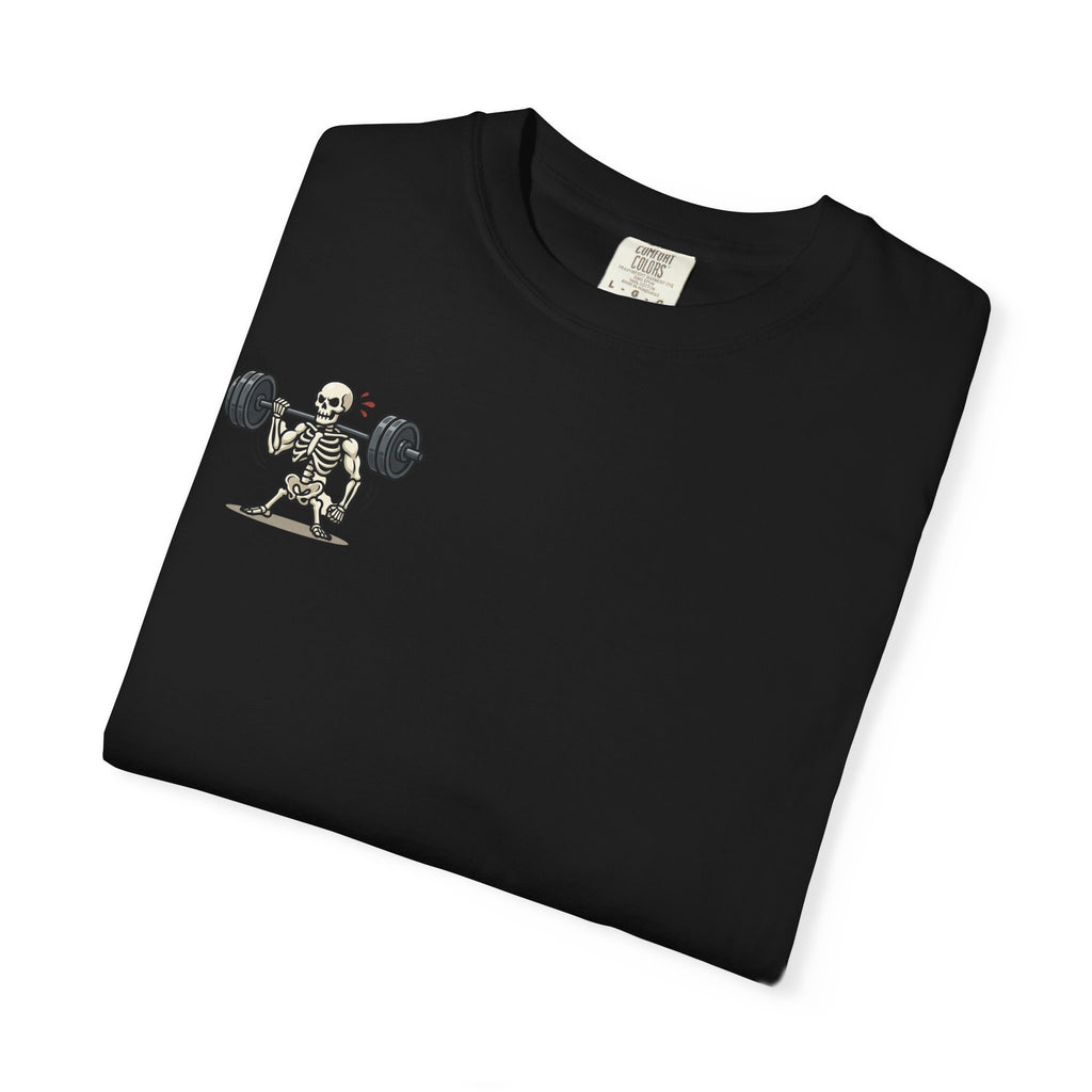 Weightlifting Skeleton T-Shirt — Funny Gym Bones Workout Tee