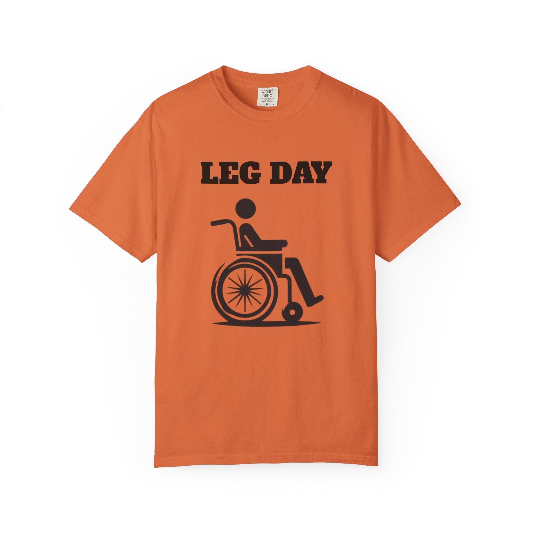 Leg Day wheelchair graphic T-shirt | fitness humor tee