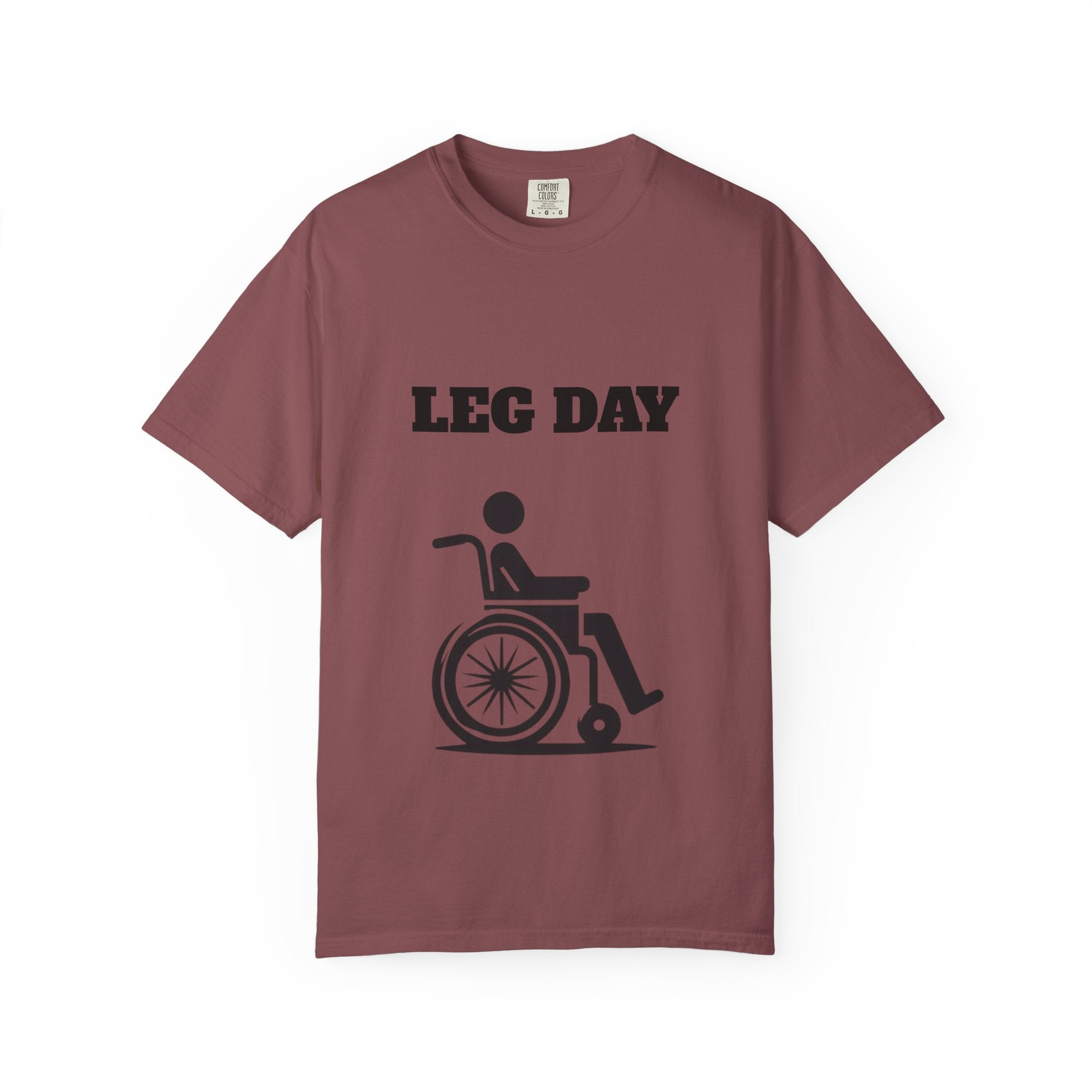 Leg Day wheelchair graphic T-shirt | fitness humor tee