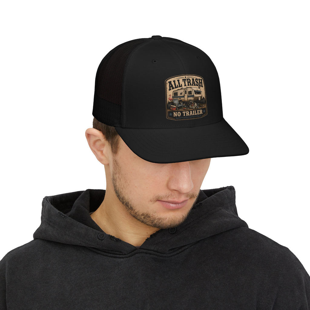 All Trash No Trailer Trucker Cap – Vintage RV Camping Snapback
