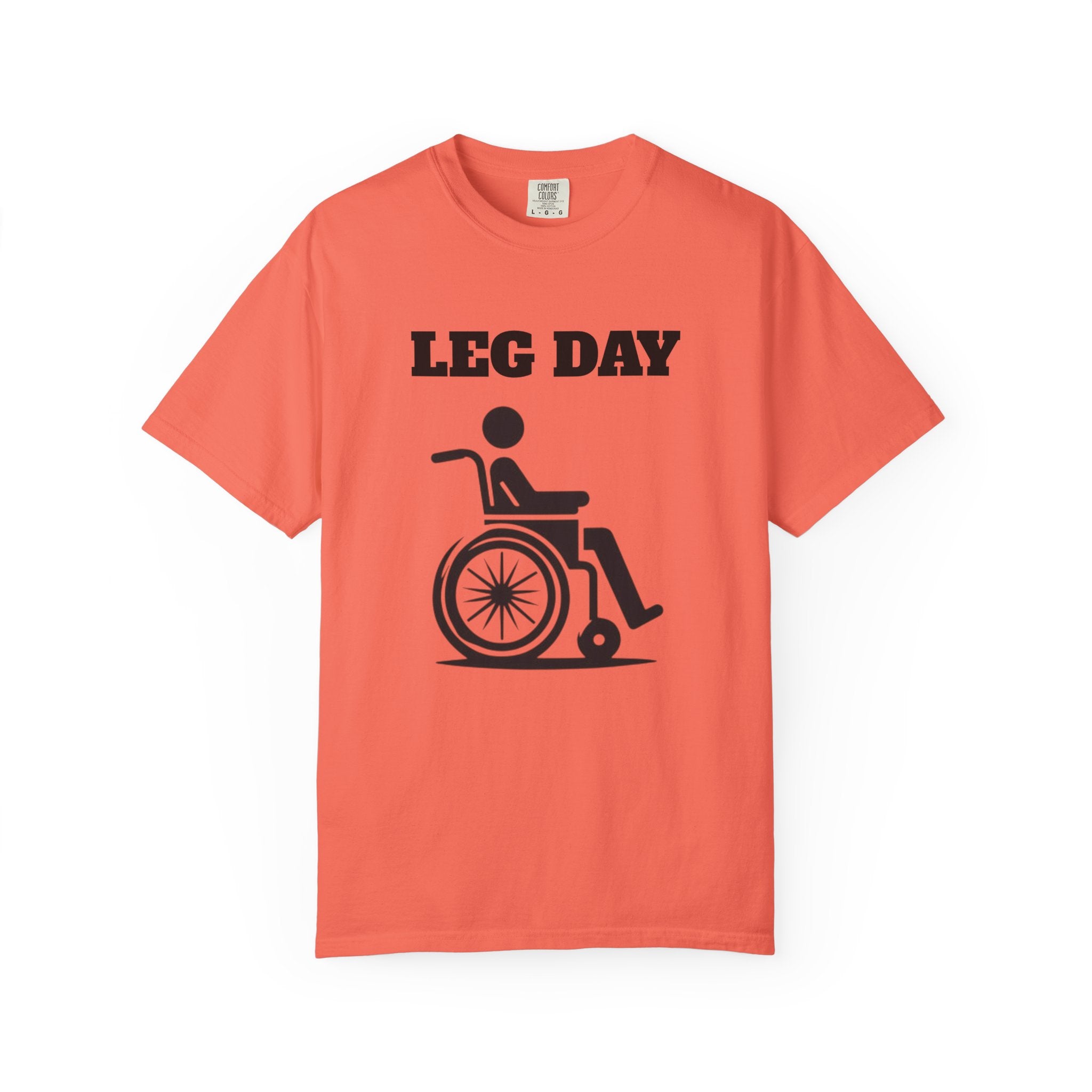 Leg Day wheelchair graphic T-shirt | fitness humor tee