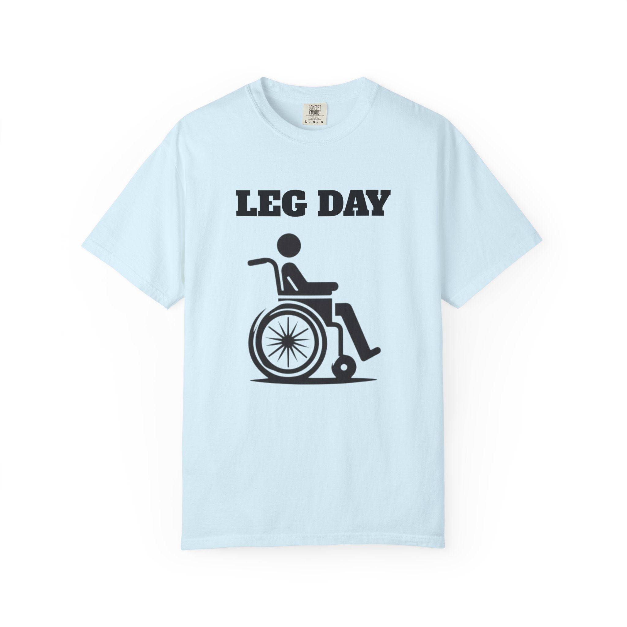 Leg Day wheelchair graphic T-shirt | fitness humor tee
