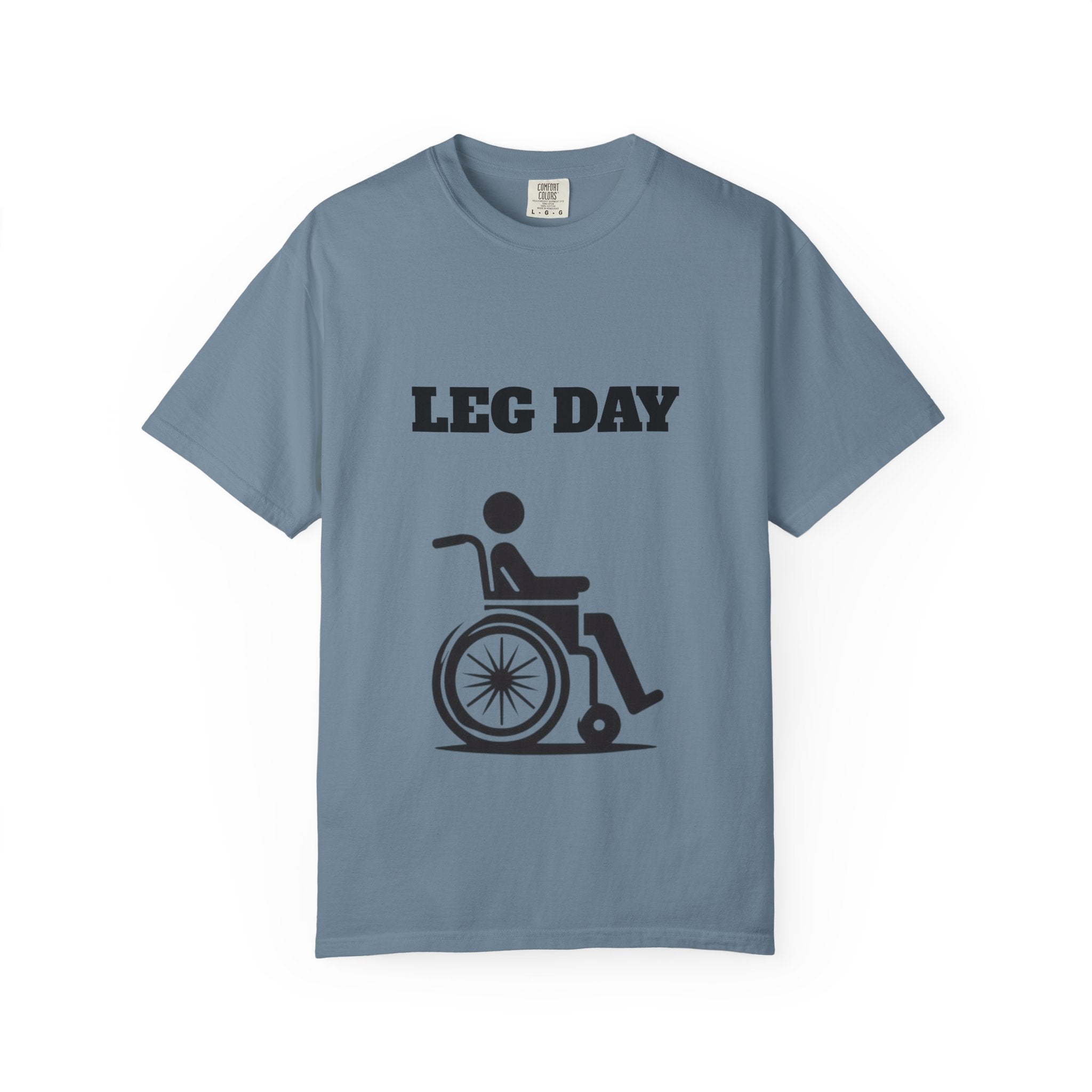 Leg Day wheelchair graphic T-shirt | fitness humor tee