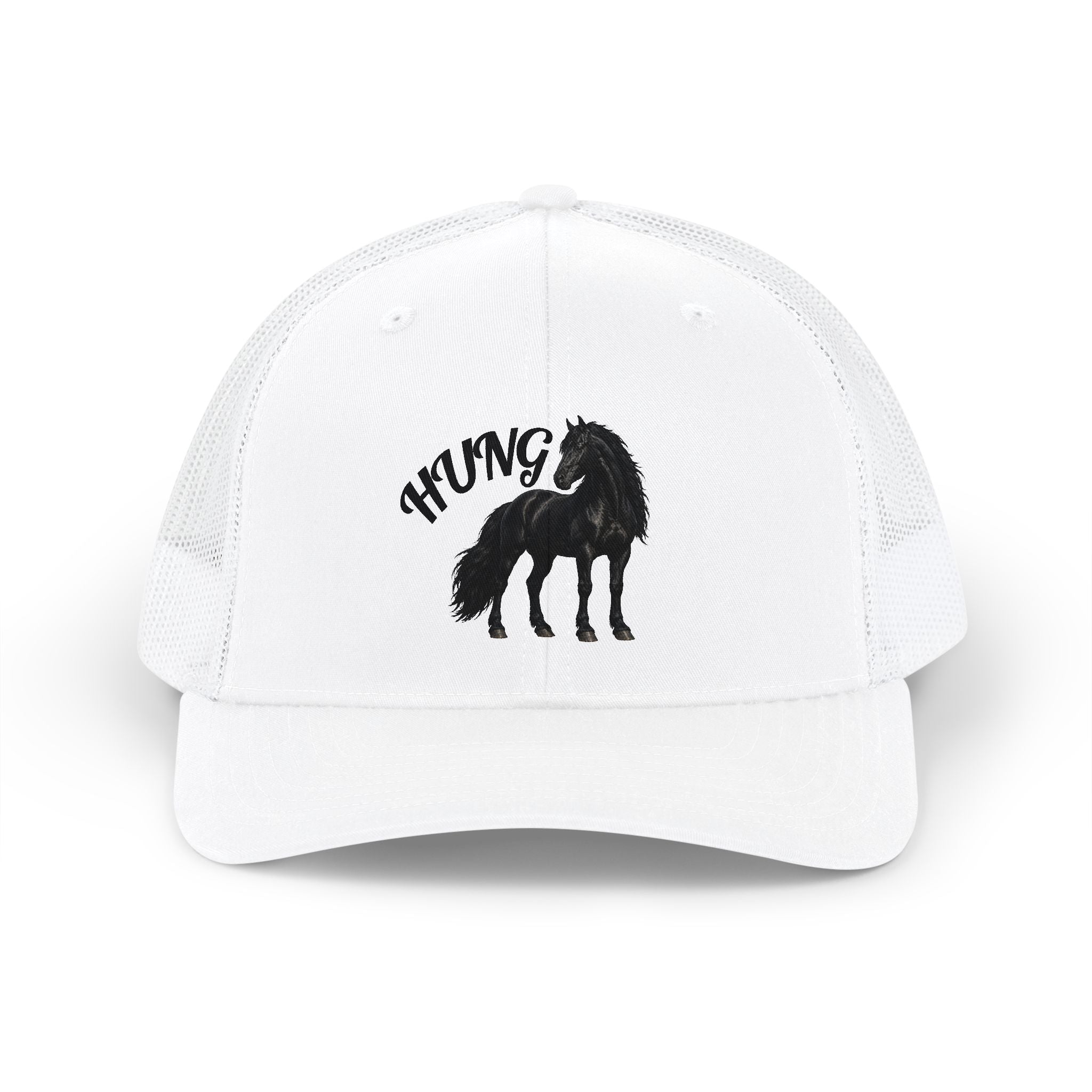 Horse Silhouette Snapback Trucker Cap – 'HUNG' Graphic