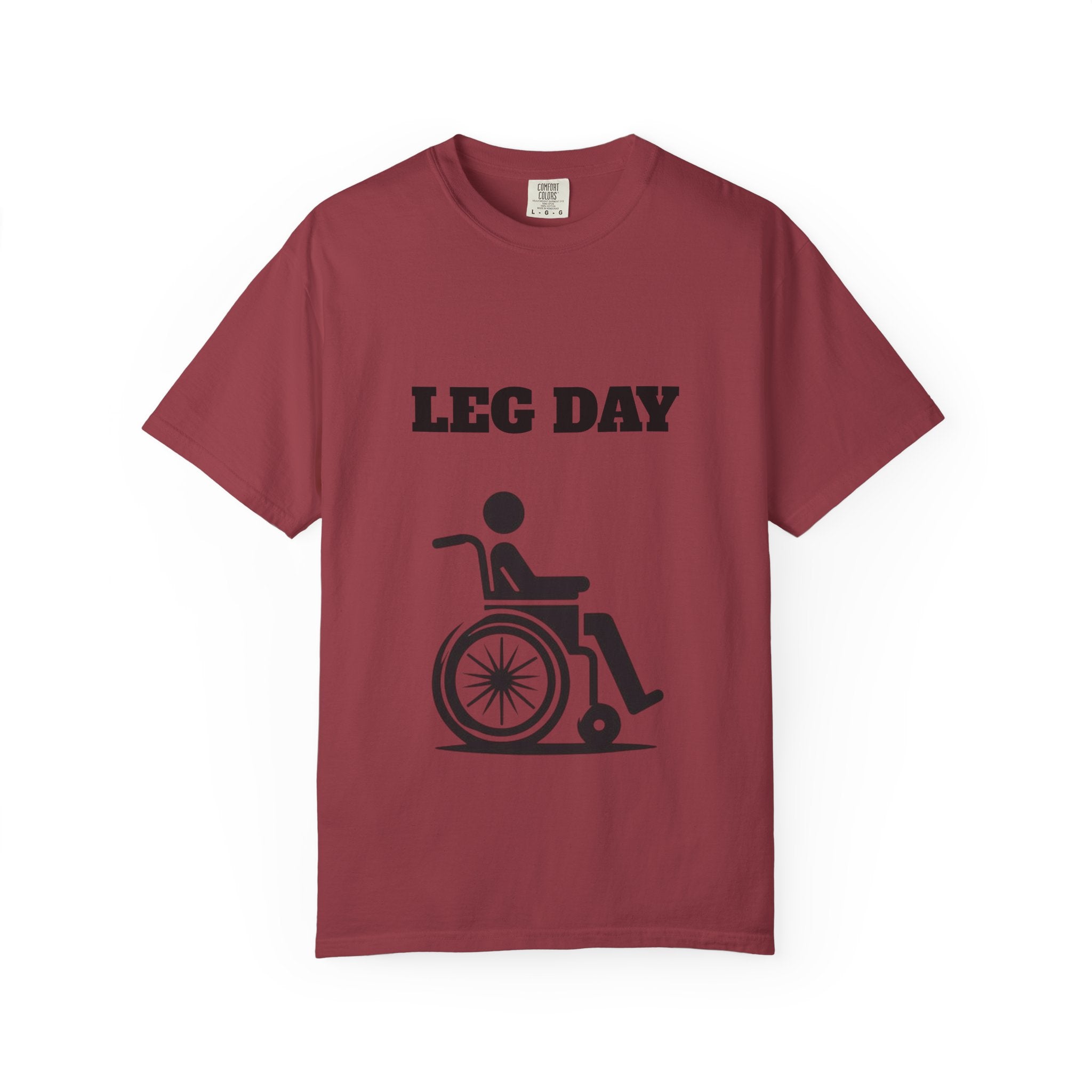 Leg Day wheelchair graphic T-shirt | fitness humor tee