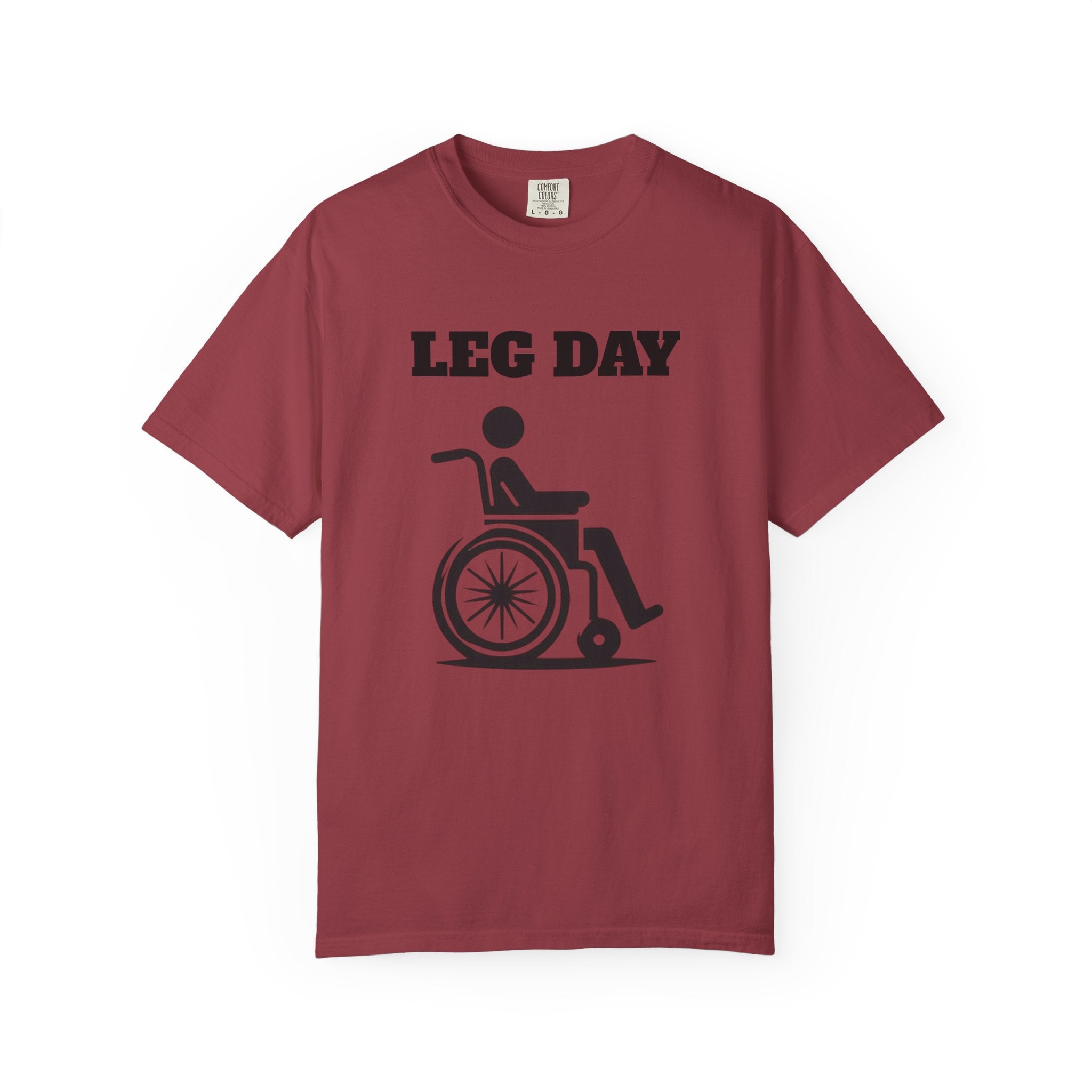 Leg Day wheelchair graphic T-shirt | fitness humor tee