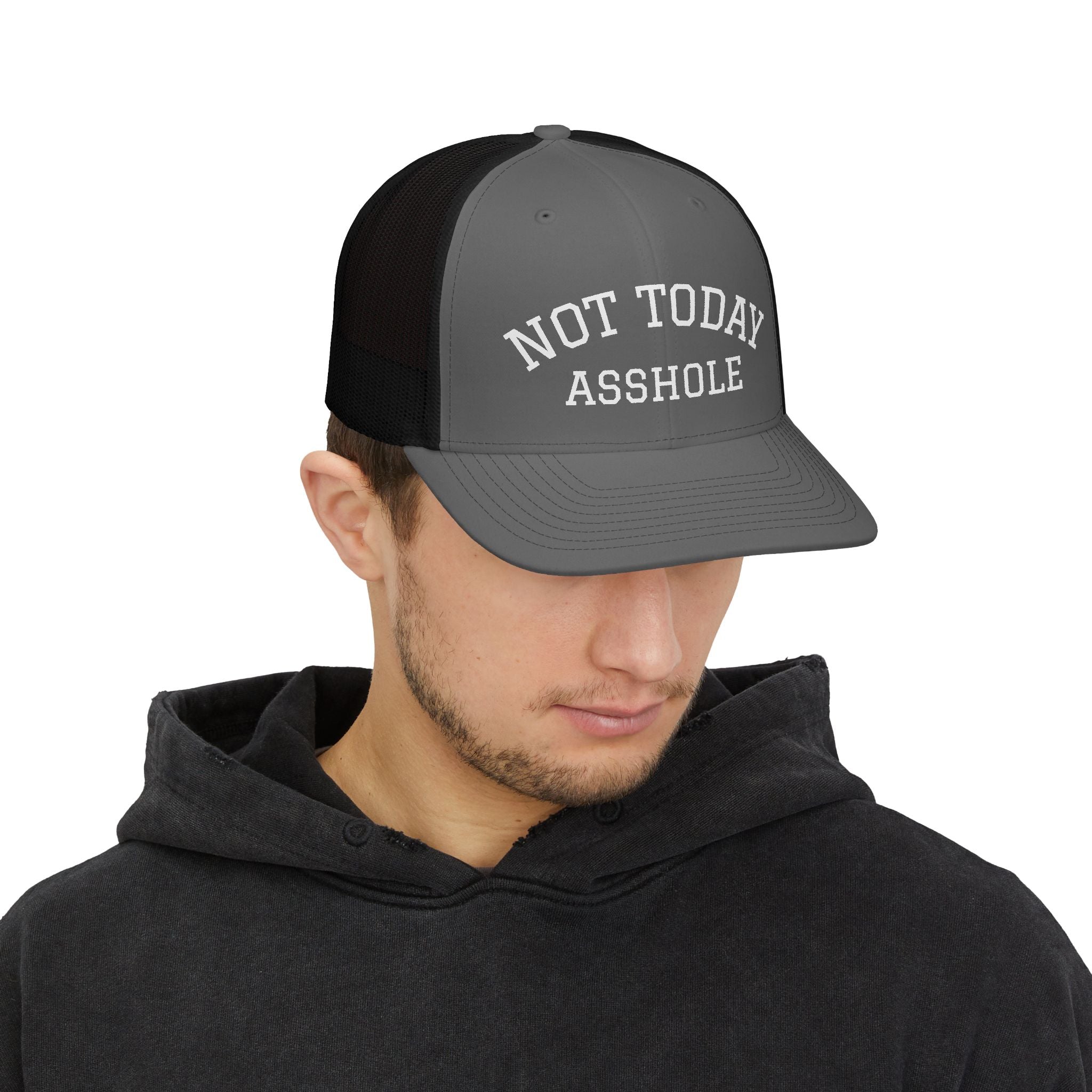 Trucker Cap — "Not Today Asshole" Mesh Snapback