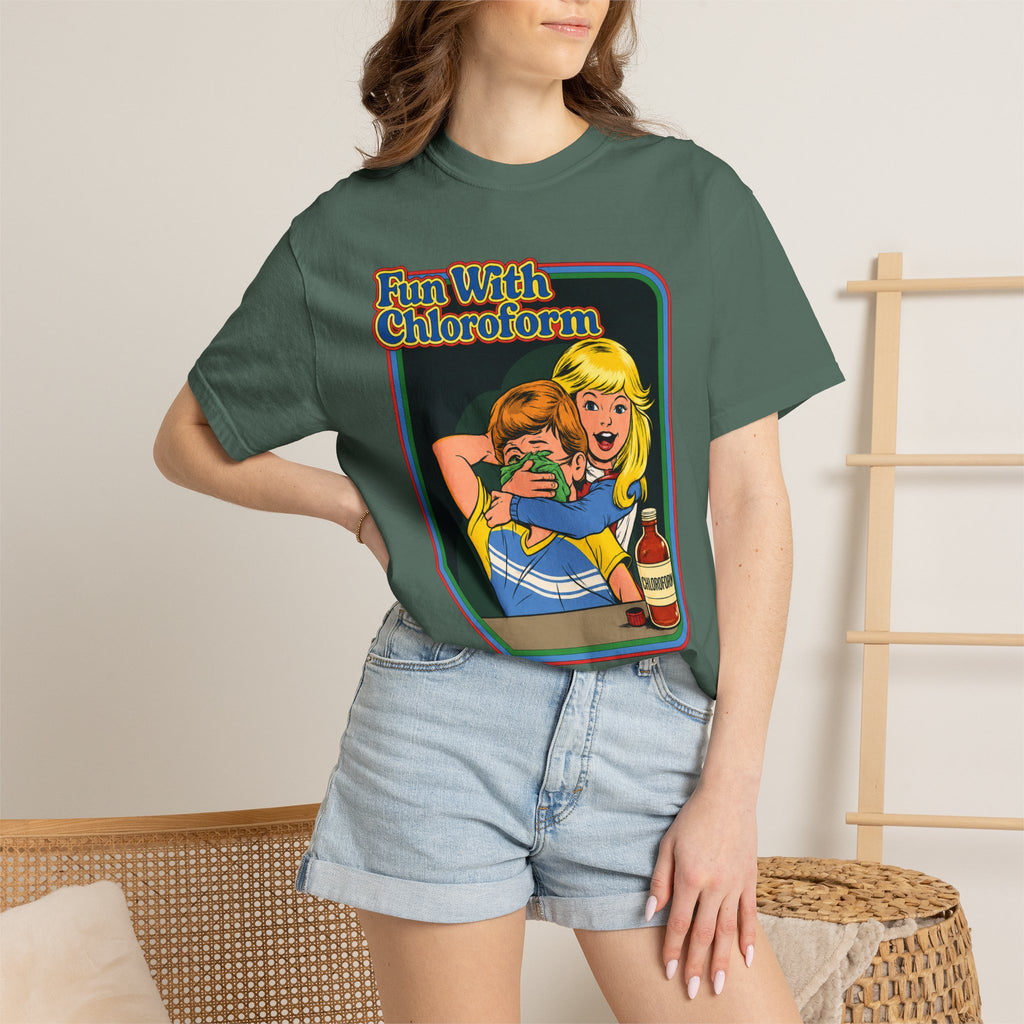 T-Shirt — "Fun With Chloroform" Retro Dark Humor Graphic Tee