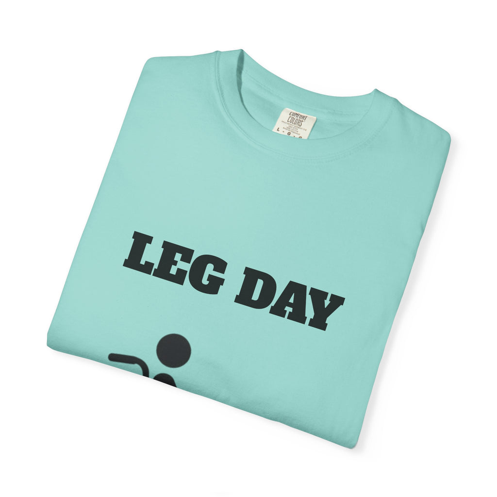 Leg Day wheelchair graphic T-shirt | fitness humor tee
