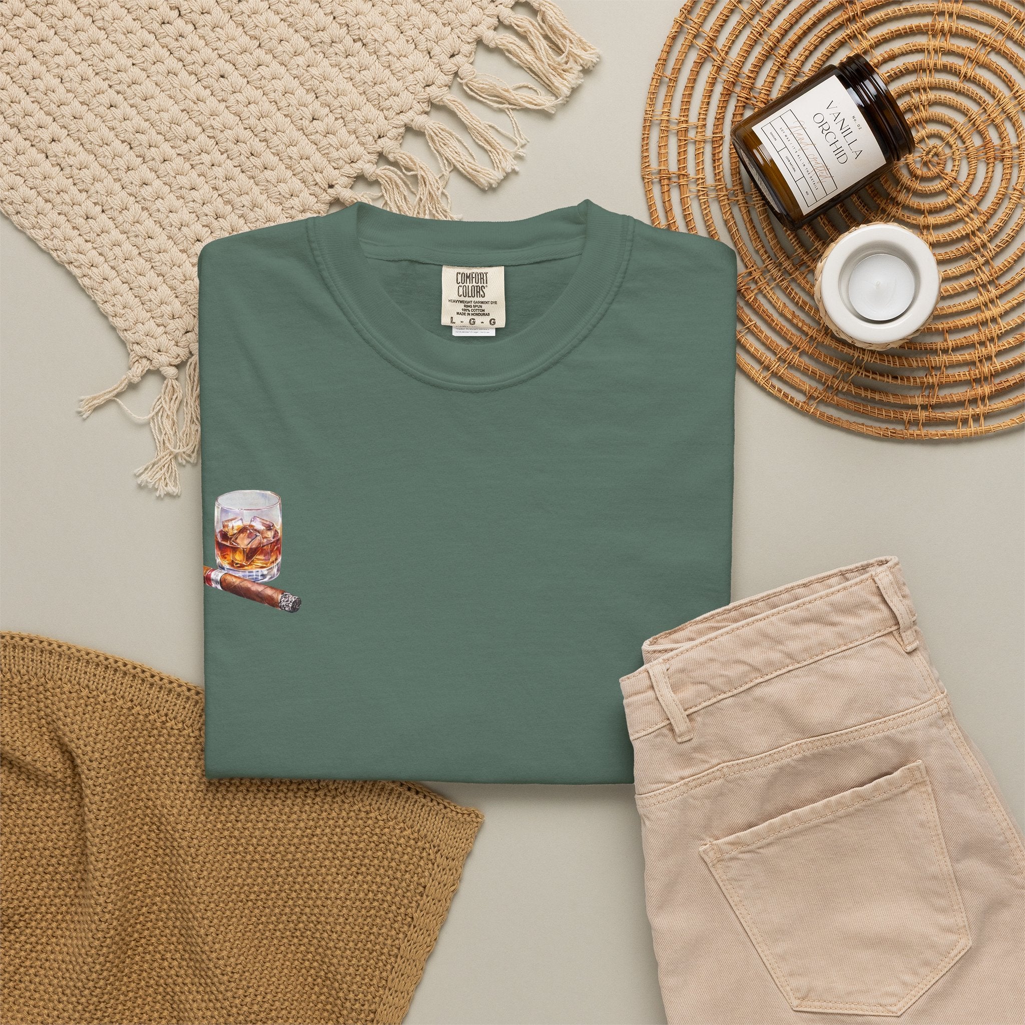 Bourbon Helps Me Deal With Your Bullshit T-shirt | Whiskey Glass & Cigar Tee