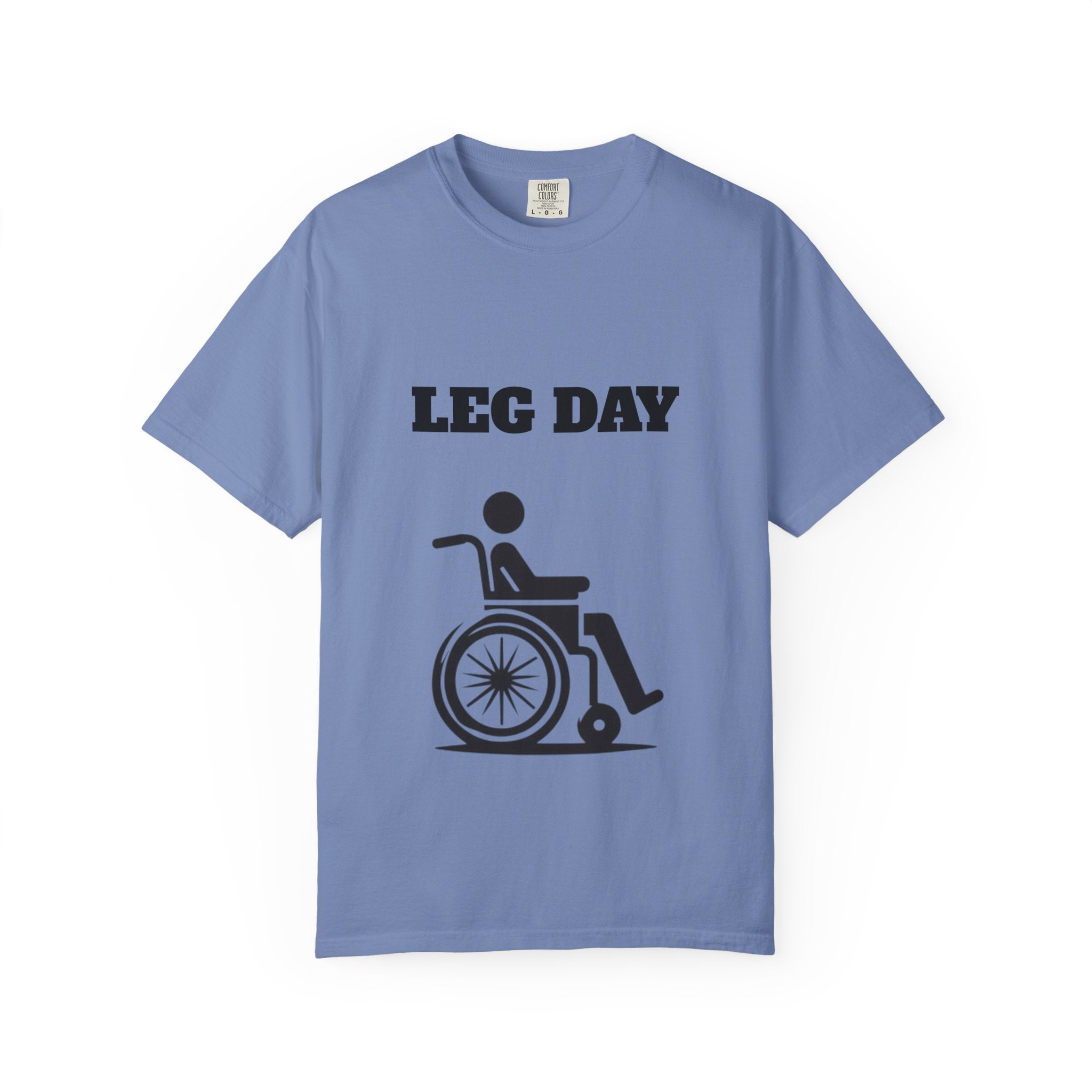Leg Day wheelchair graphic T-shirt | fitness humor tee