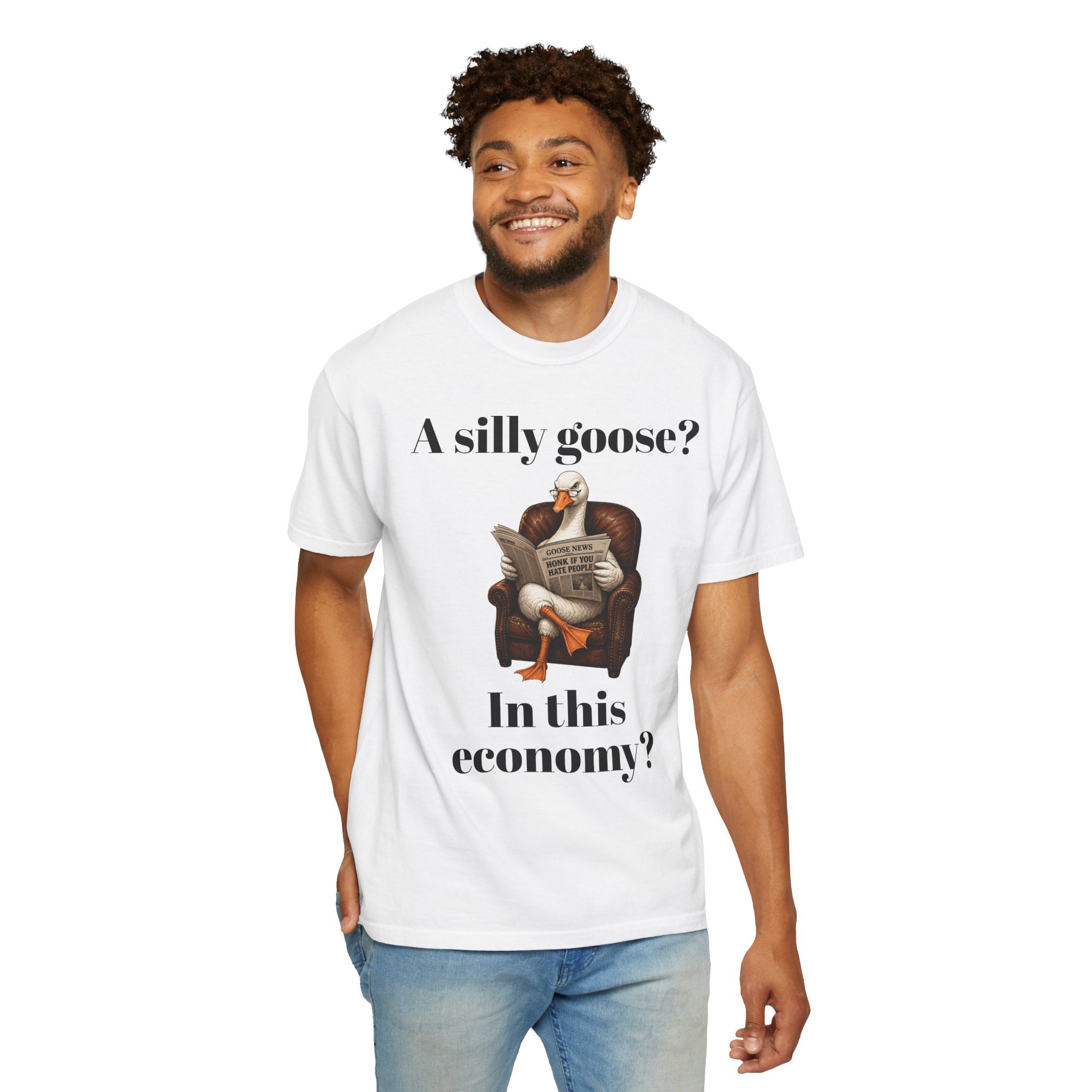 A Silly Goose? In This Economy? T-Shirt — Funny Vintage Goose Graphic Tee