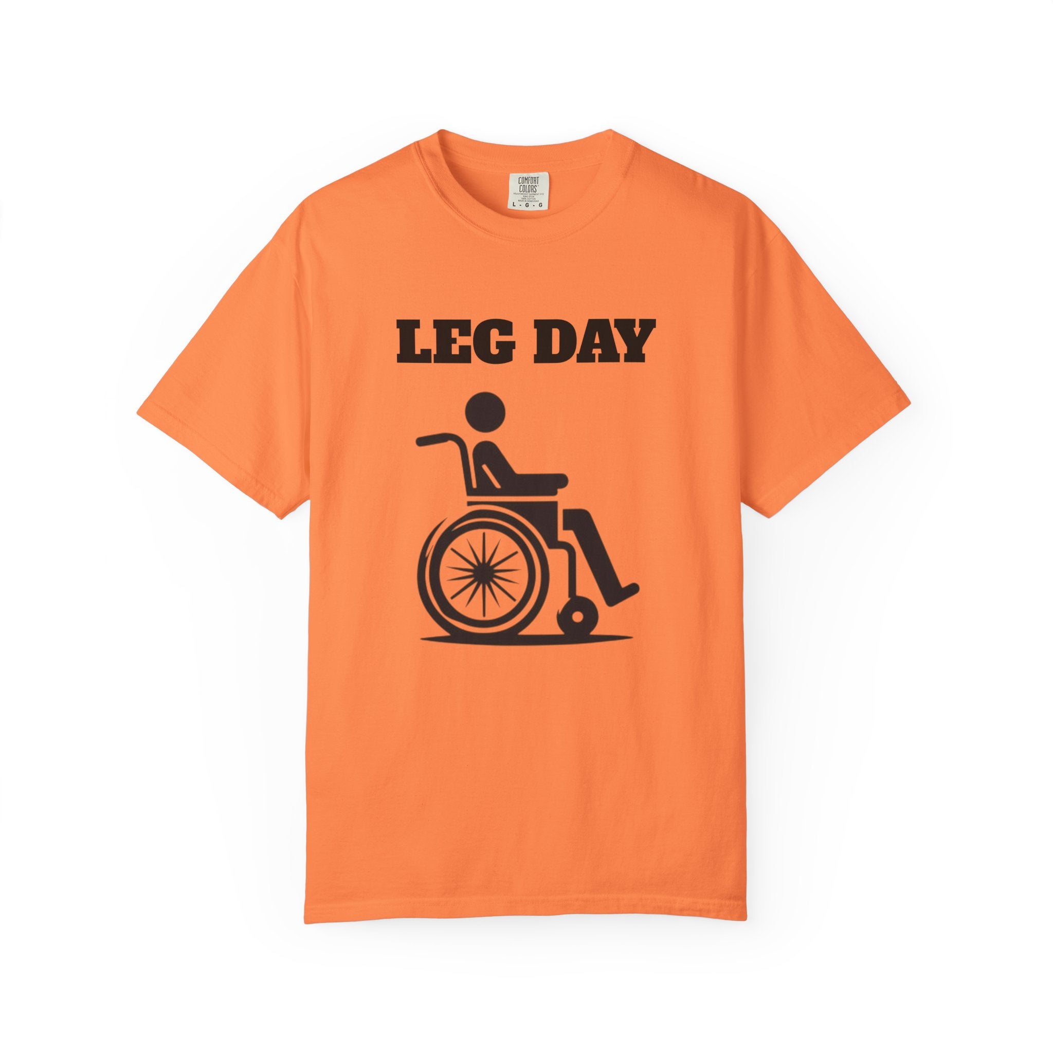 Leg Day wheelchair graphic T-shirt | fitness humor tee