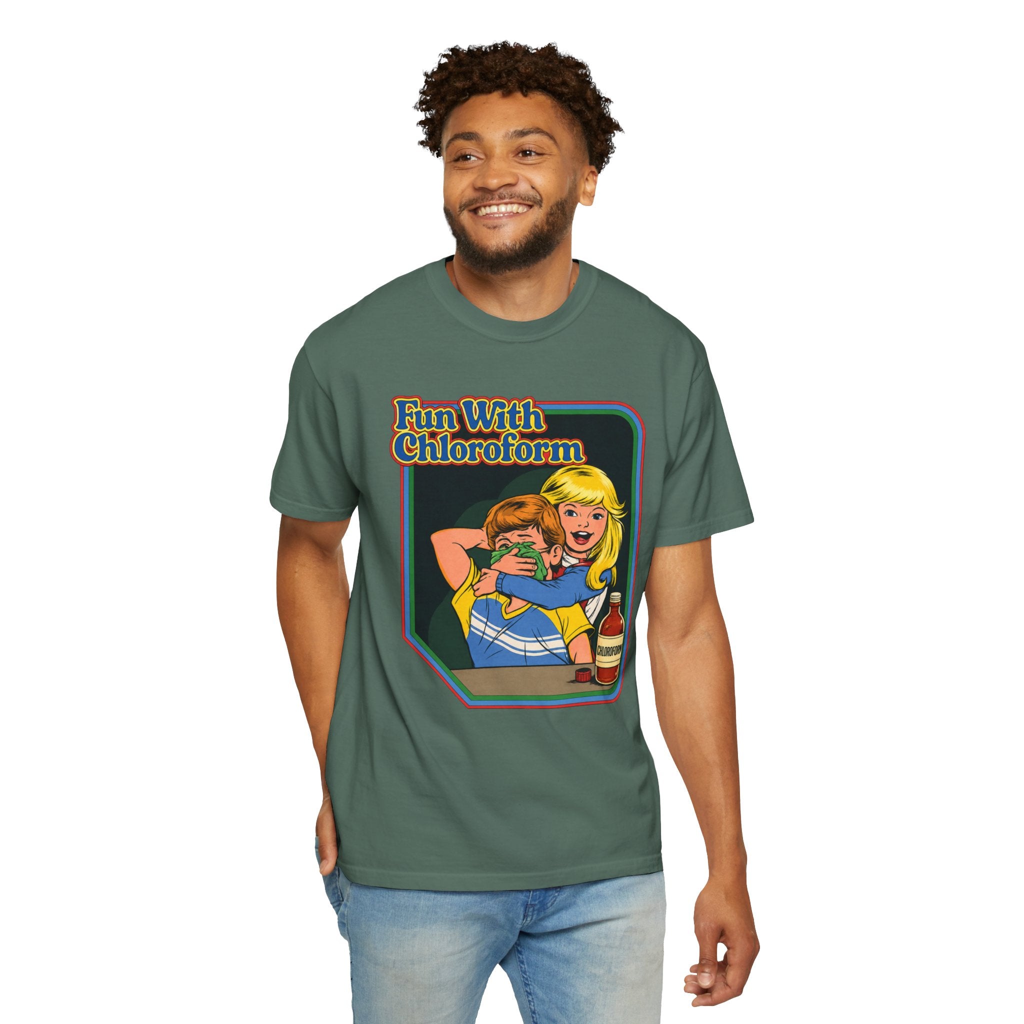 T-Shirt — "Fun With Chloroform" Retro Dark Humor Graphic Tee